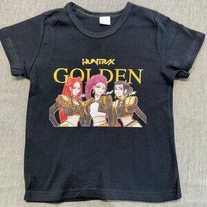 Kpop Hunters Huntrix Golden Huntrix Size 5 Black Cotton Graphic T-Shirt